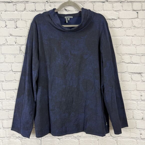 OSKA Dotehu Cowl Neck Top Shirt Womens 4 US 12/14 in Tempest Blue Print - Picture 1 of 11